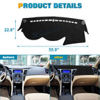 Soft Suede Dashboard Pad Sunshield Protector Mat for Hyundai Sonata (2011-2014)
