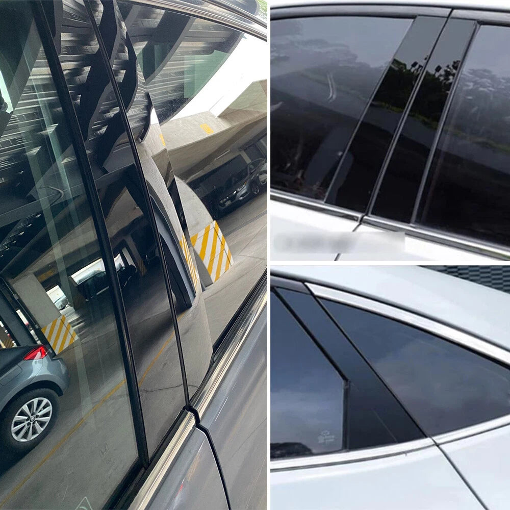 Set of 8 Black Pillar Post Trim Covers for Nissan Altima (2013–2018)