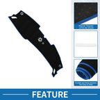 Dashboard Cover Mat for Hyundai Sonata (2024) - Sun Protector Pad Black Blue