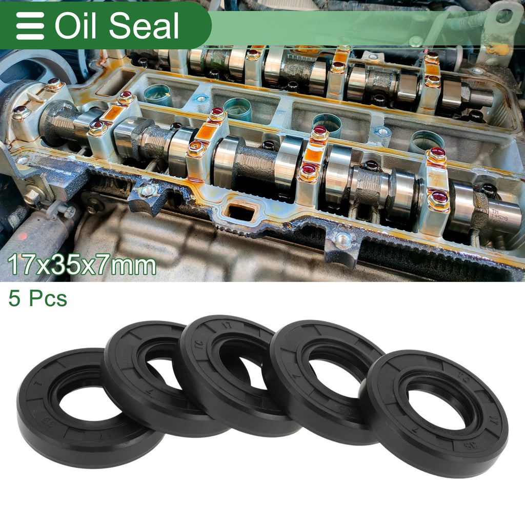 Set of 5 Oil Seal Rotary Shaft Seal NBR Rubber 17x35x7mm