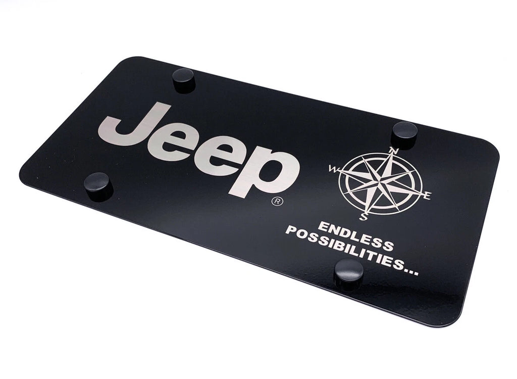License Plate Frame Black Stainless Replacement for Jeep (2007–2017)