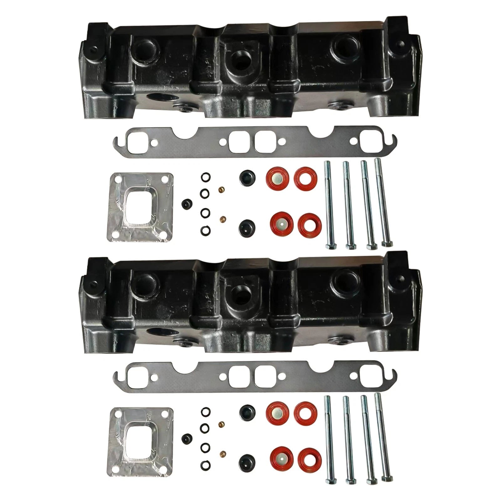 2X Dry Joint Style Manifold with Gasket for Mercruiser V8 (1985–2000)