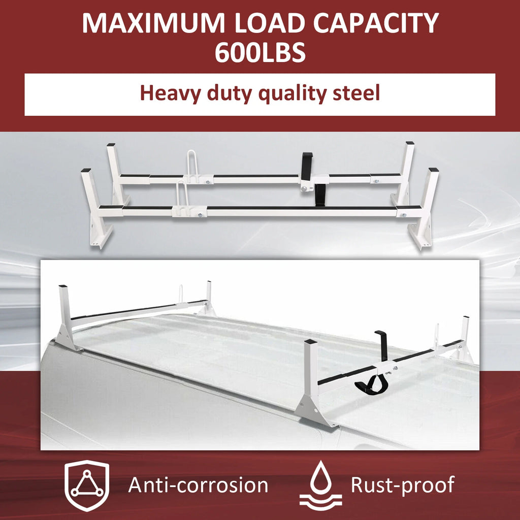 2 Bar Roof Ladder Rack for Ford E-150, GMC Savana, Chevrolet Express (1996–UP)