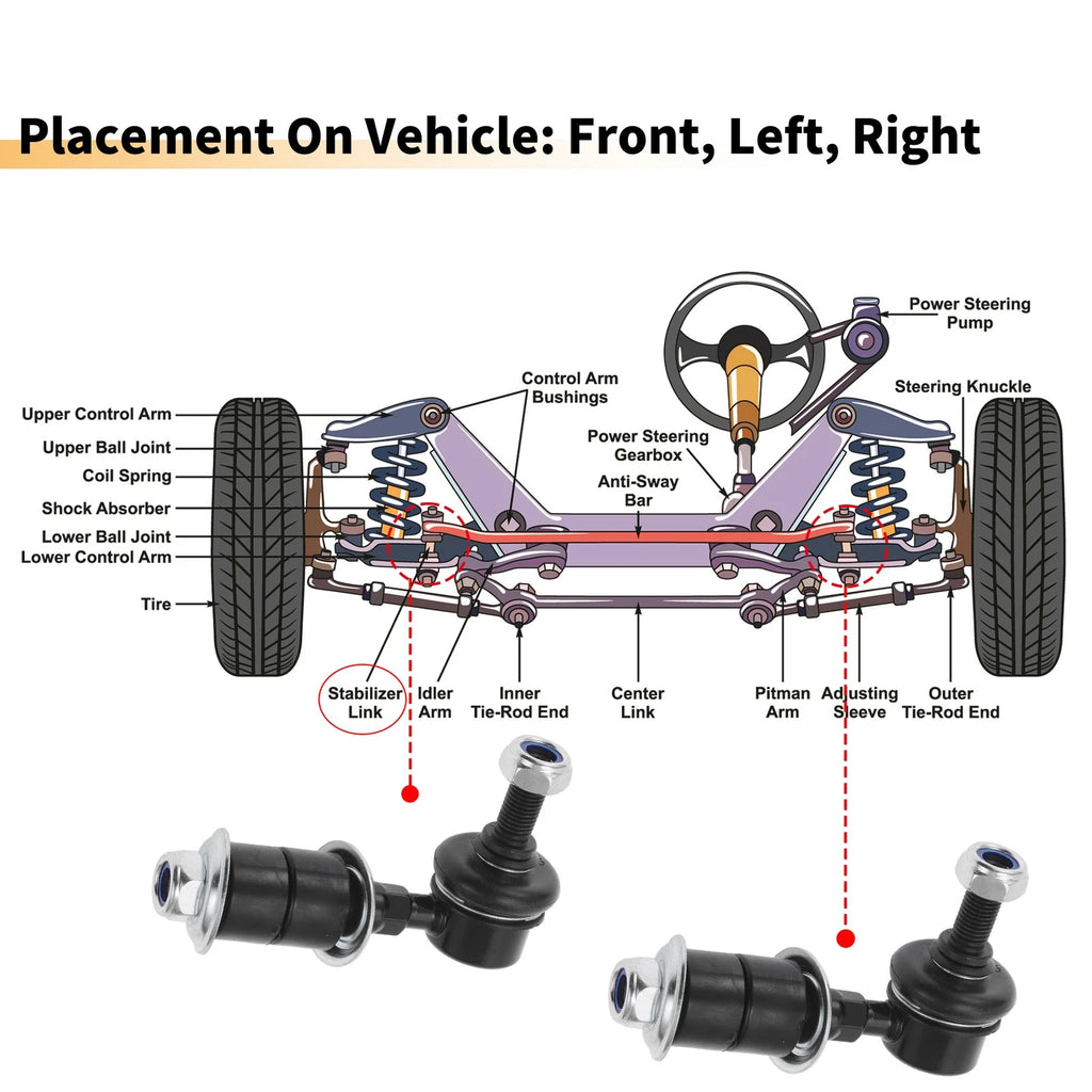 2X Front Stabiliser Sway Bar Link for Mitsubishi Outlander (2003–2006)