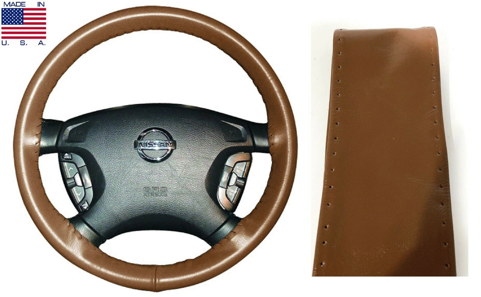Genuine Leather Steering Wheel Cover for Ford Lincoln (2009–2024)