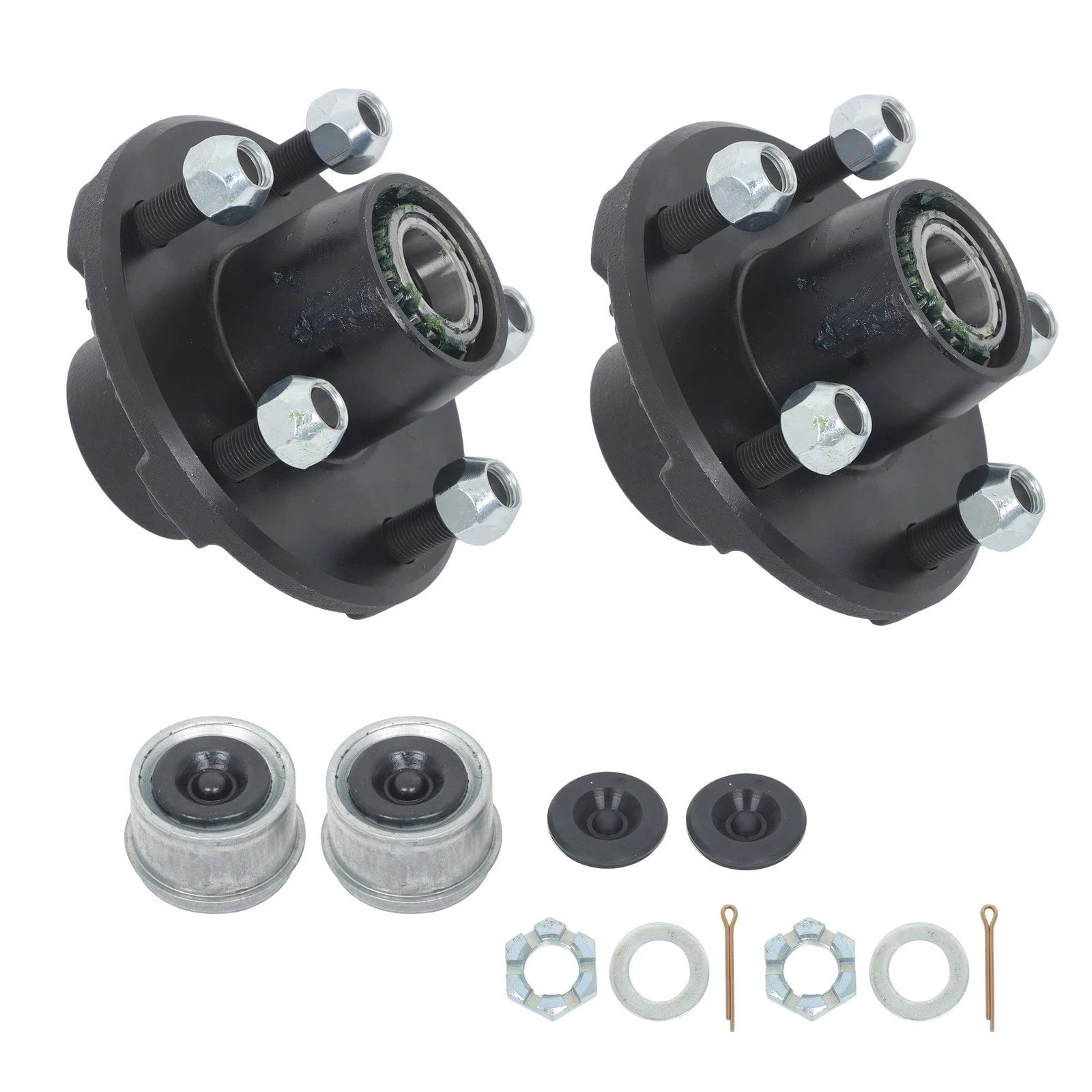 Set of 2 Trailer Hub Kits for 2000 lbs Straight Spindle (5 on 4.5")