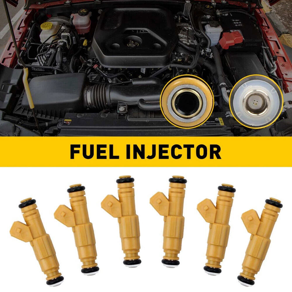Set of 6 Fuel Injectors for Jeep 4.0L (1987–1998) 0280155710 0280155700 EV1 4 Hole