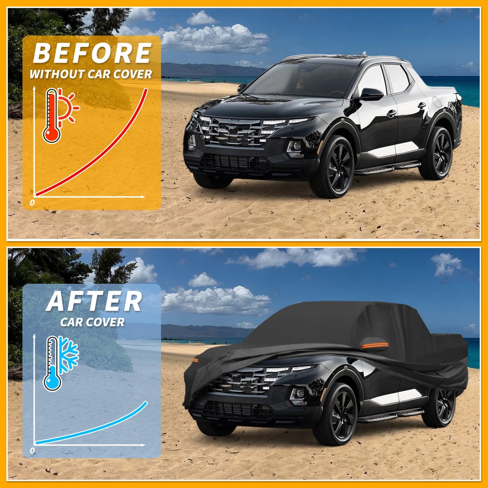 Waterproof All Weather Car Cover for Hyundai Santa Cruz (2022–2023) 190T-PU