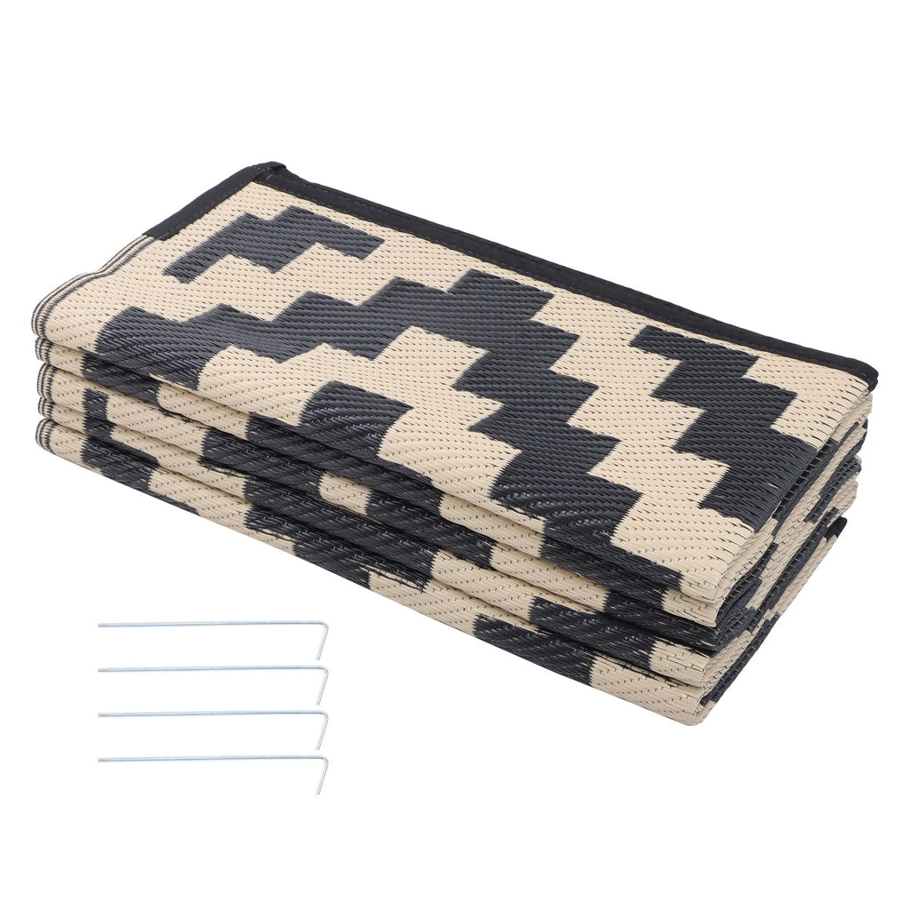 Waterproof Outdoor Rug 8x10 ft for Camping RV Deck (Plastic Straw)
