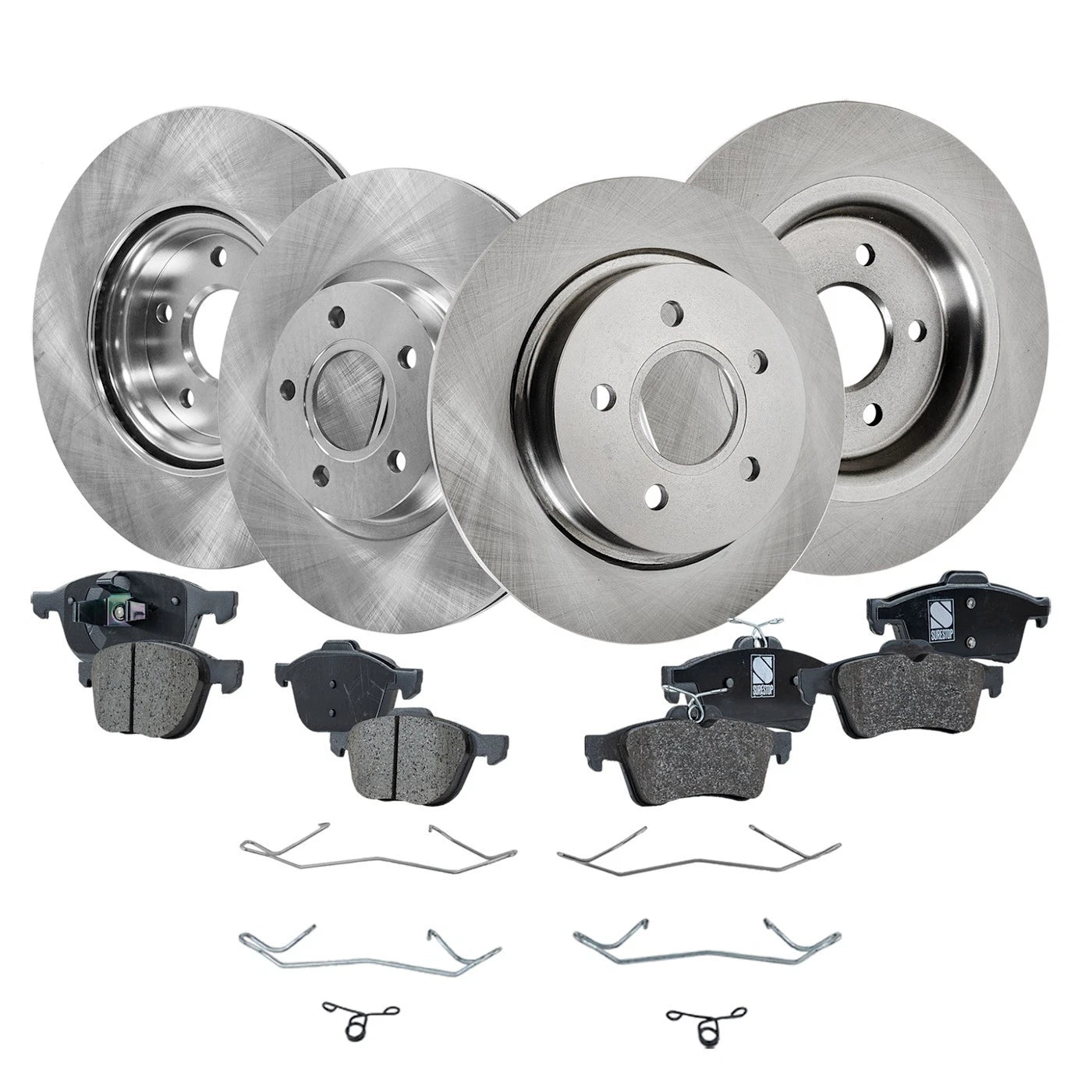 Brake Disc Rotors and Pads Kit for Volvo C30 C70 S40 V50 (2005–2011)