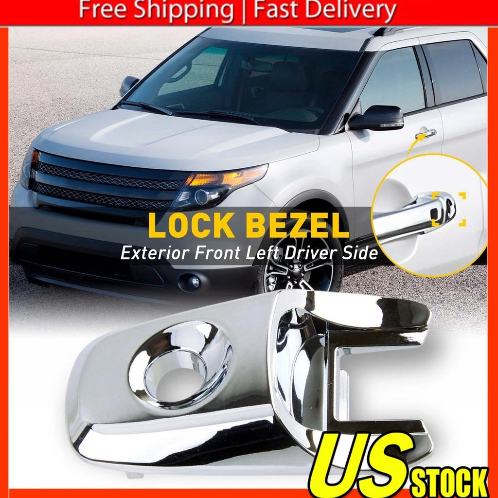 Set of 2 Chrome Door Handle Key Bezel Covers for Ford Explorer (2011–2019)