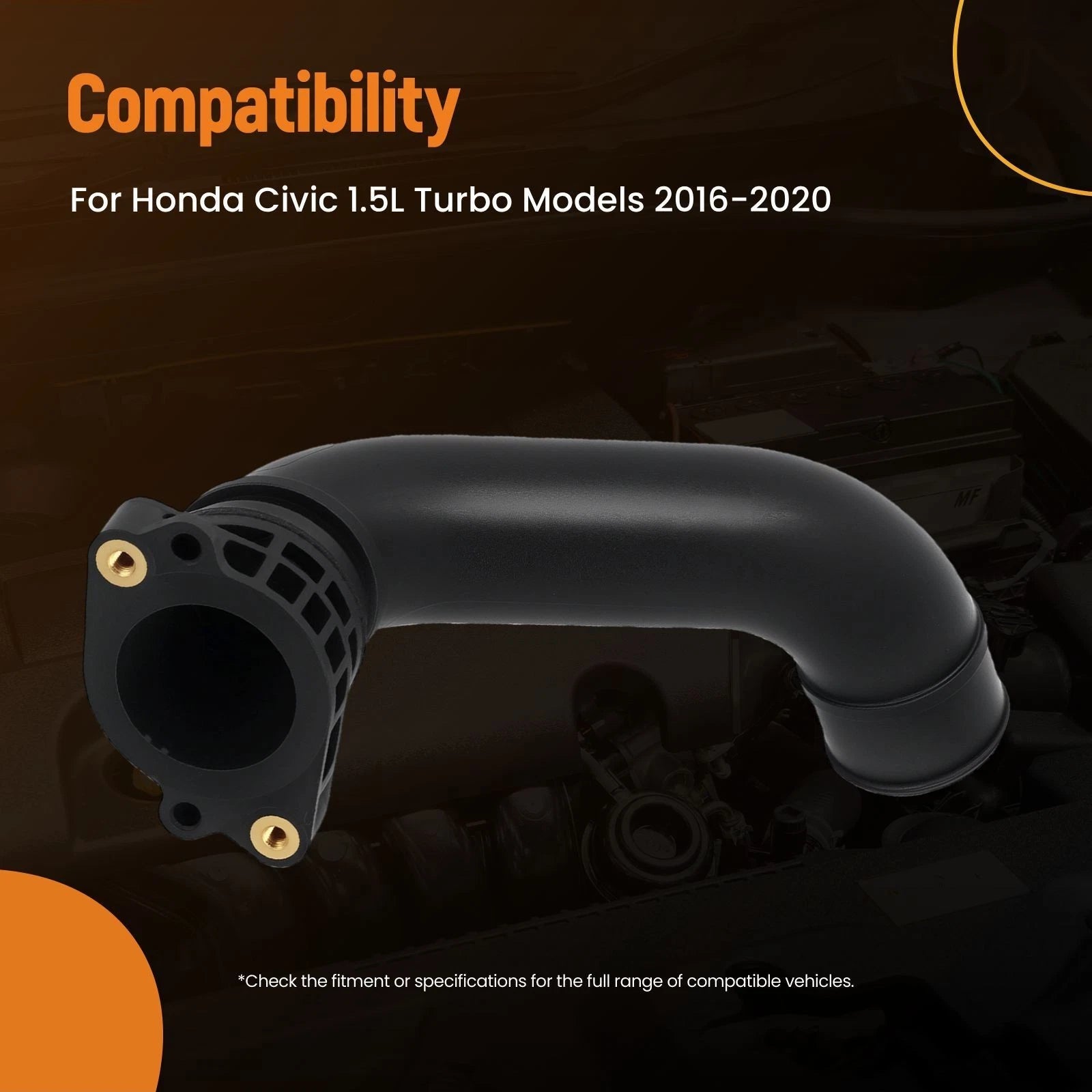 Intercooler Outlet Pipe for Honda Civic (2016–2020) 17291-5AA-A01 Black