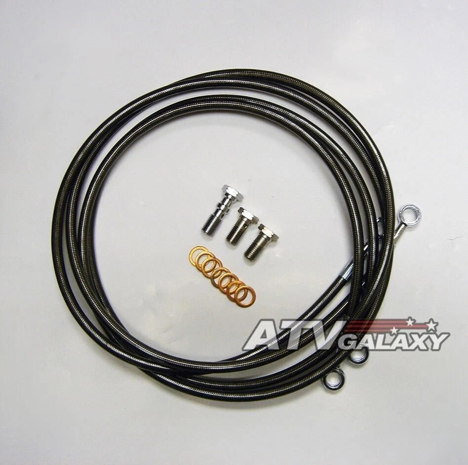 2X Steel Braided Front Brake Lines Kit for Honda TRX400EX TRX400X (All)