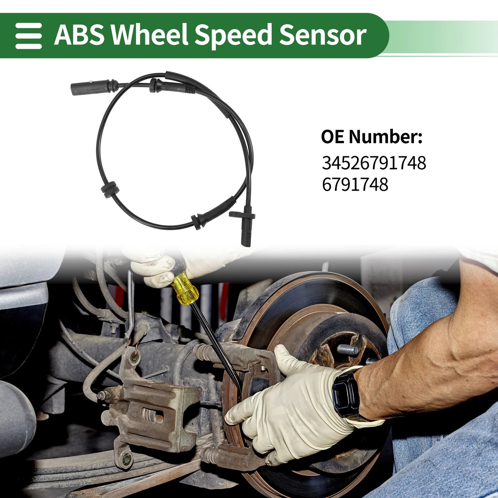 ABS Wheel Speed Sensor for BMW 335i xDrive (2007–2013) No. 34526791748/6791748