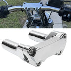 Chrome 4" Risers 1" Handlebar Clamp for Harley Fat Boy, Low Rider, Softail
