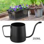 Set of 2 Black Stainless Steel Pots for Plants (Compact & Stylish)