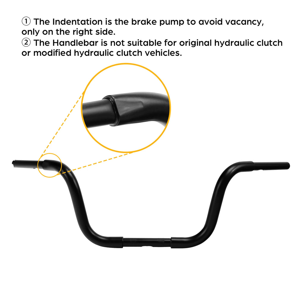 10" Rise Ape Hanger Handlebar for Harley Sportster Dyna FLST FXST (Fits 1-1/4")