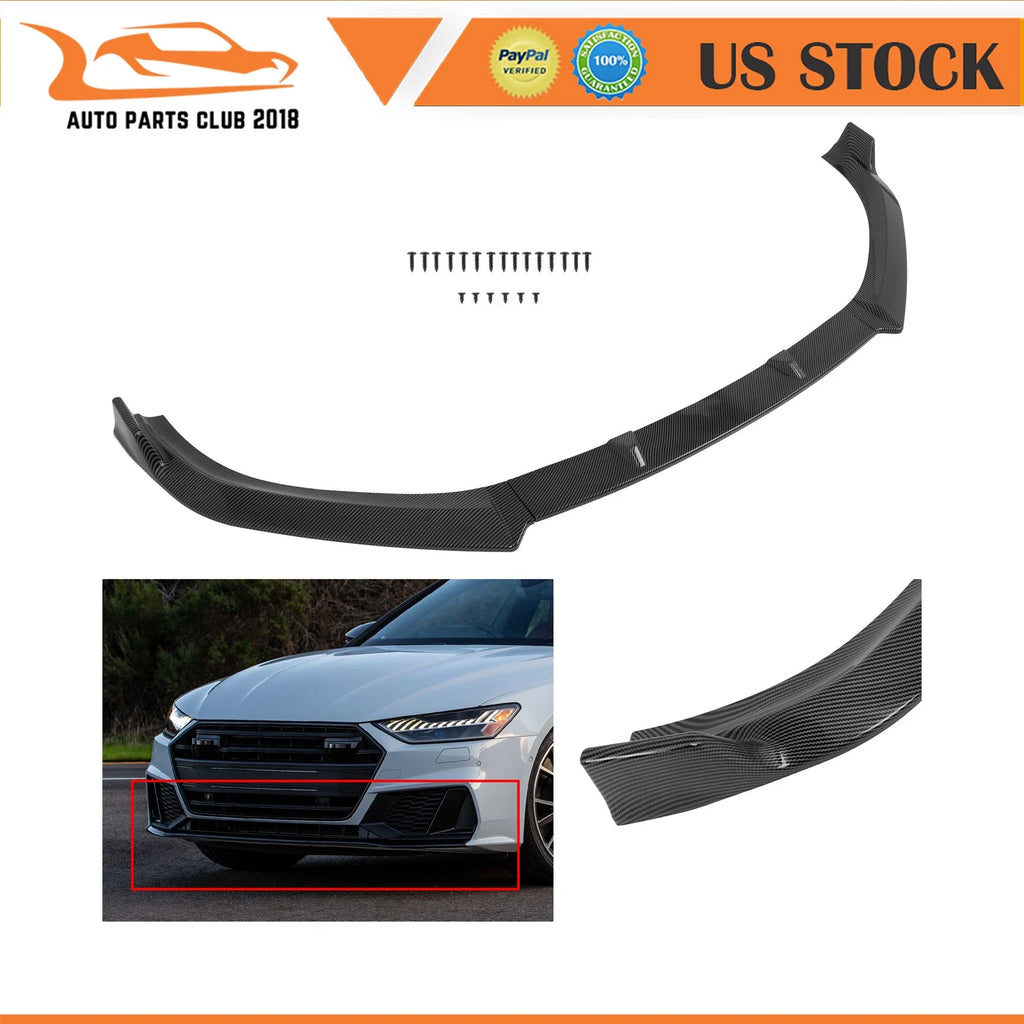 Front Bumper Lip Spoiler for Audi A5 Sportback Coupe B9 (2017–2018) Carbon Look