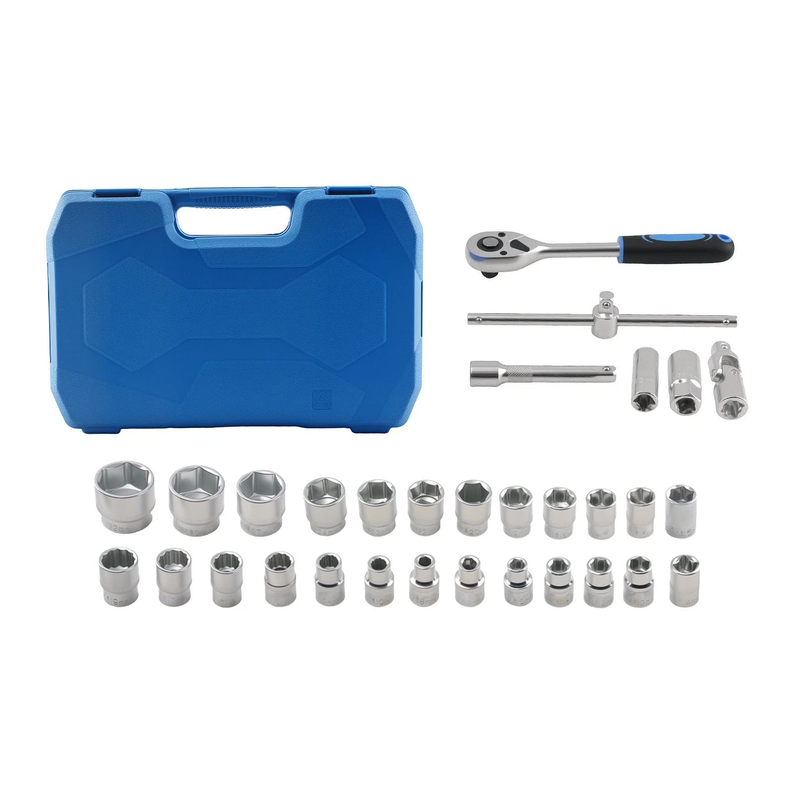 32PC Socket Set 1/2" Drive 6-12 Point for Automotive Tools (Universal)