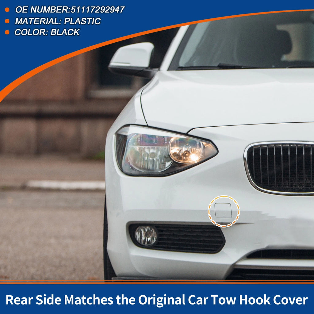 Tow Hook Cover for BMW 1 Series F20 F21 (2012–2019) No. 51117292947 Black