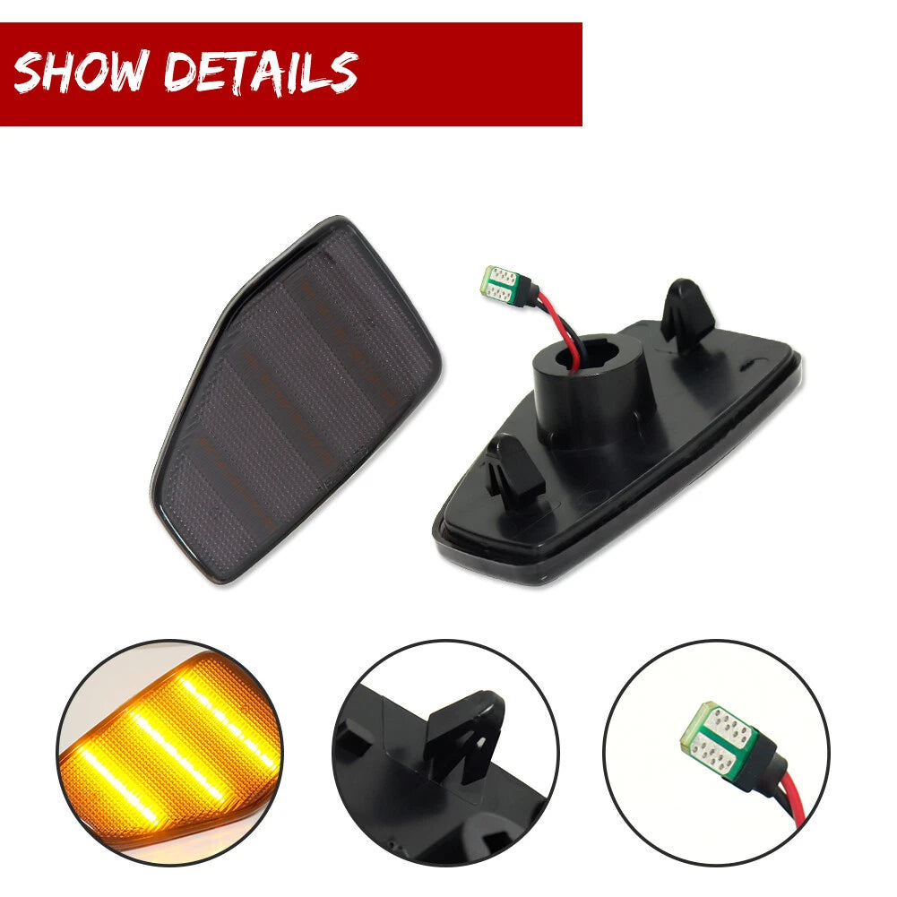 Smoked Amber Side Marker Lights for Hummer H3 H3T (2006–2010)