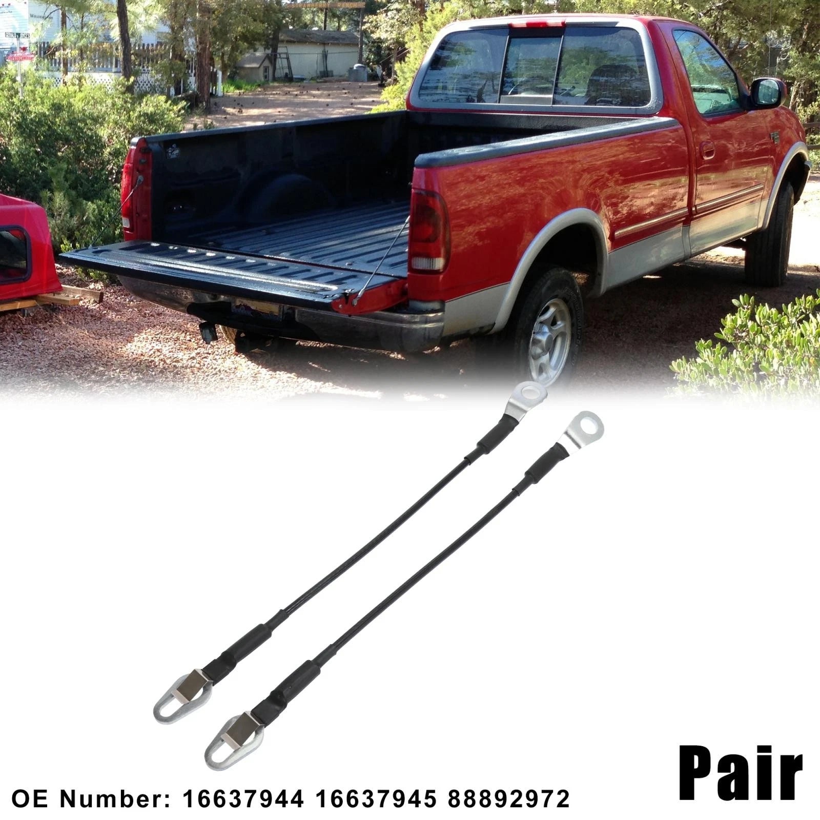 Pair Rear Tailgate Cables for Chevy GMC Cadillac (2000–2023) 16637944