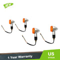 Set of 4 Amber Chrome Turn Signal Indicator Lights for Honda
