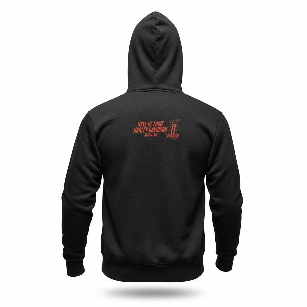 Hoodie for Harley-Davidson Women's Hall of Fame Akron OH #1 Wings & Roses