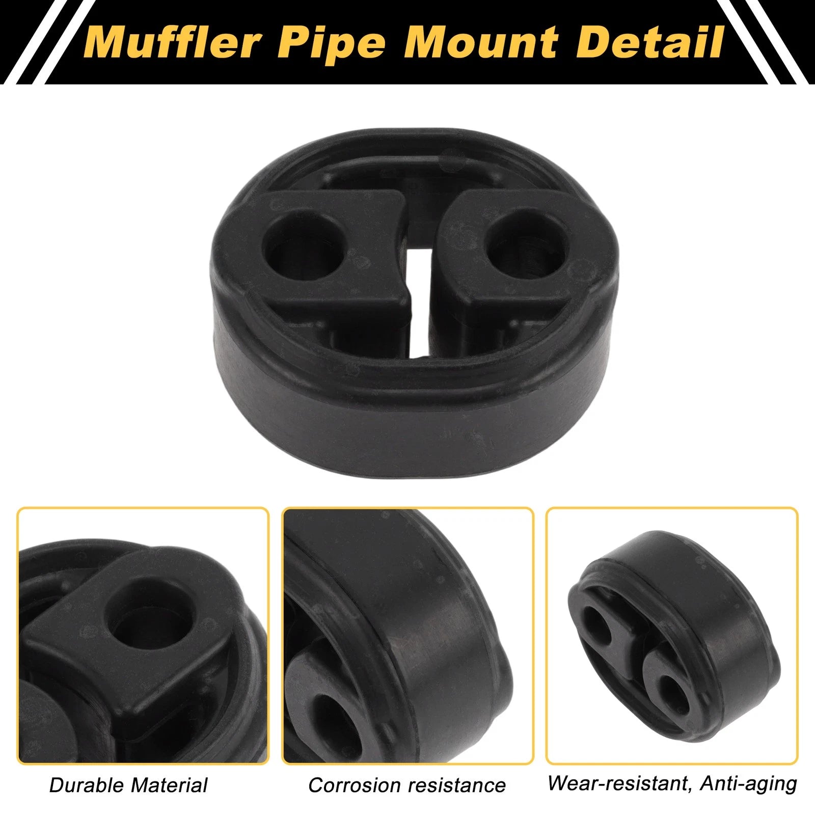 Muffler Exhaust Hanger for Toyota Yaris (2006–2011) No. 1756540010 Black 1 Pc
