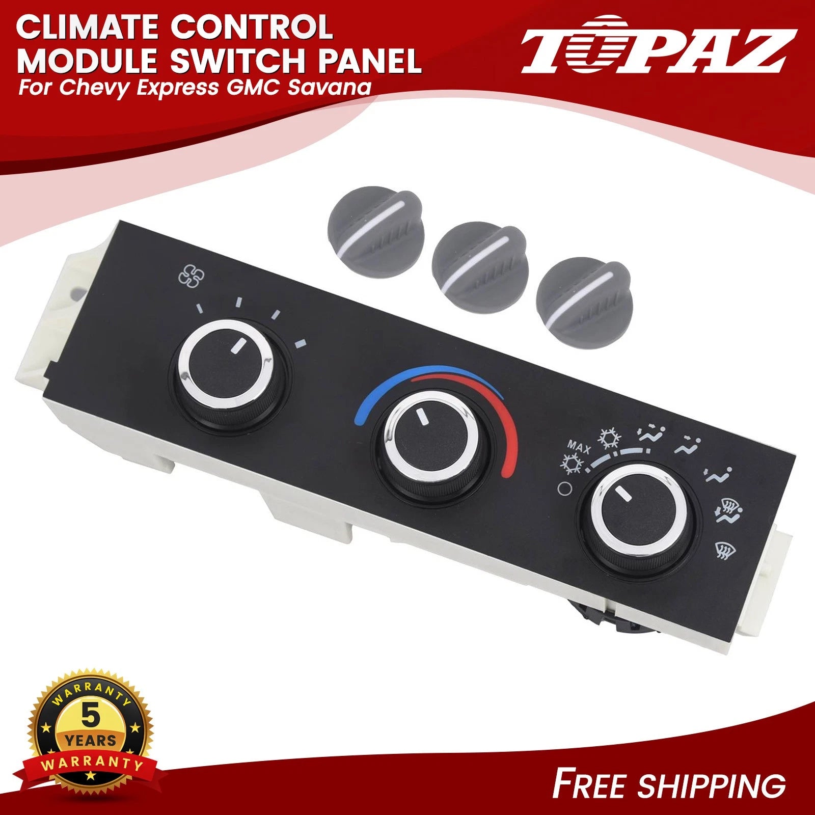 Climate Control Module Switch Panel for Chevy Express GMC Savana (1996–2019)