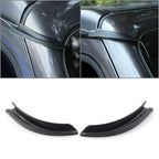 Black ABS Front Water Rain Gutter Extensions for Jeep Wrangler (2018-2021)