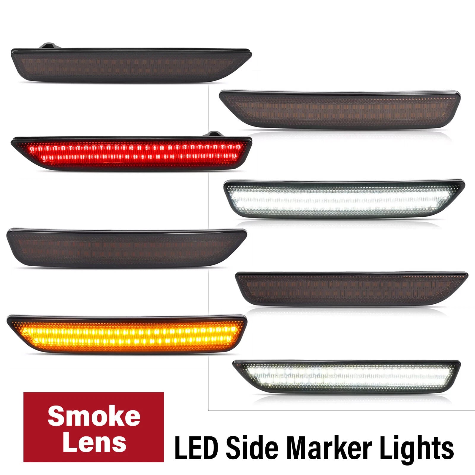 Set of 2 Smoke Lens Side Marker Lights for Ford Mustang (2010–2014)