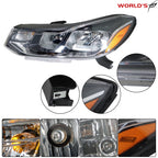 Driver Left Headlight for Chevrolet Trax (2017–2019) Halogen Chrome Housing