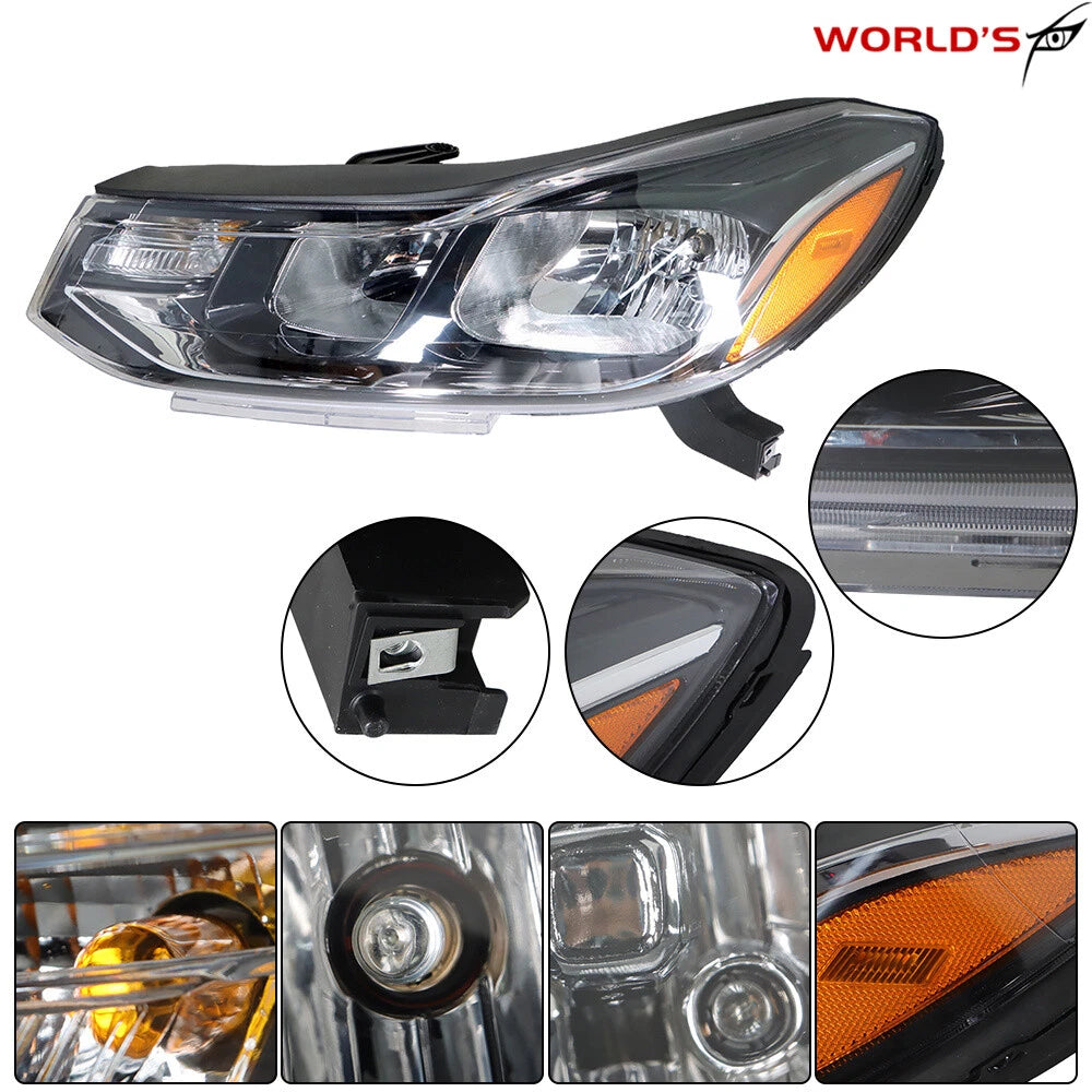 Driver Left Headlight for Chevrolet Trax (2017–2019) Halogen Chrome Housing