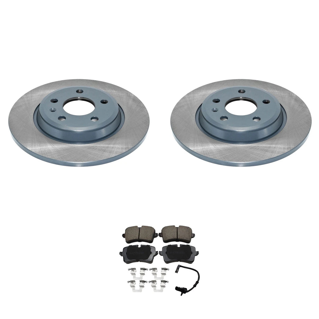 DuraGo Rear Rotors & Akebono EURO Ceramic Brake Pads Kit for Audi A6 Quattro