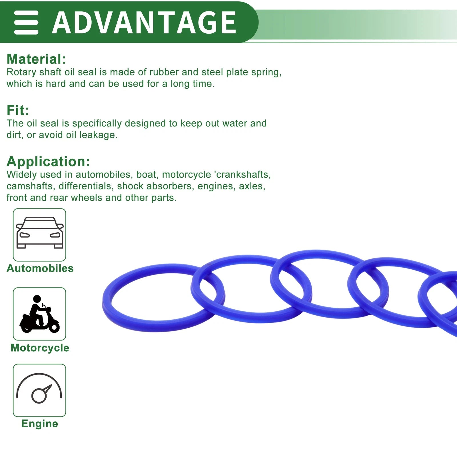 Set of 5 Oil Seal Rotary Shaft Seal 75x85x6mm for Various Models