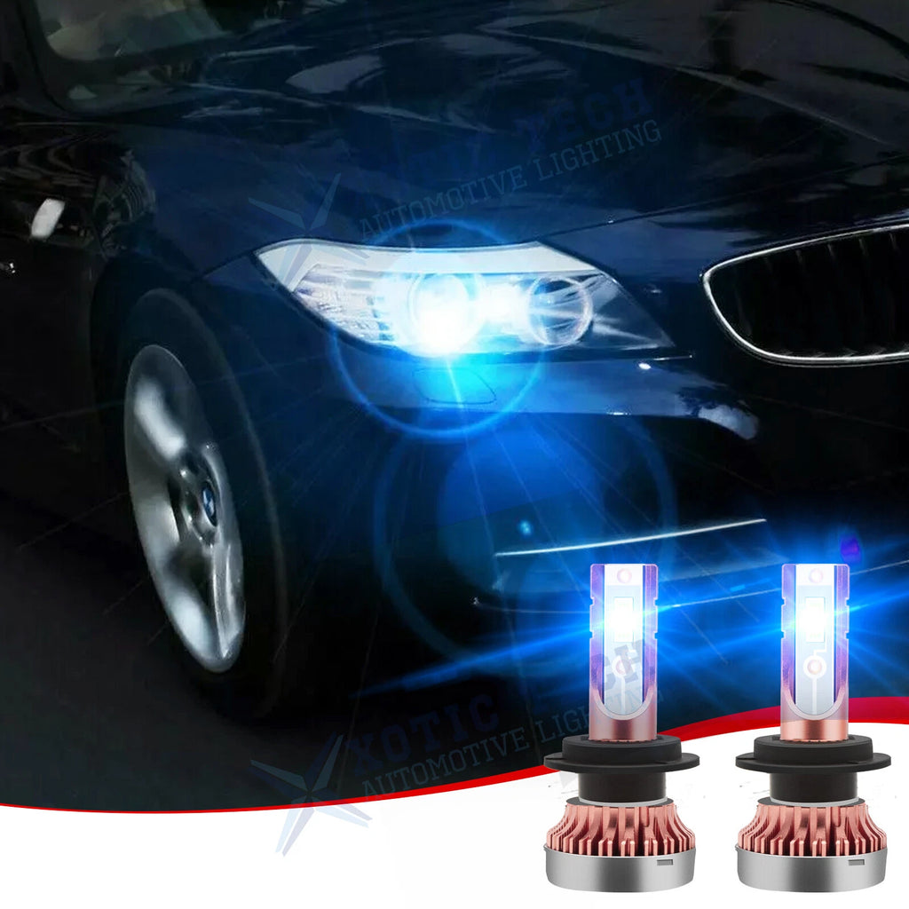 2x 8000K Ice Blue H7 LED COB Headlight for DRL High Beam (H7)