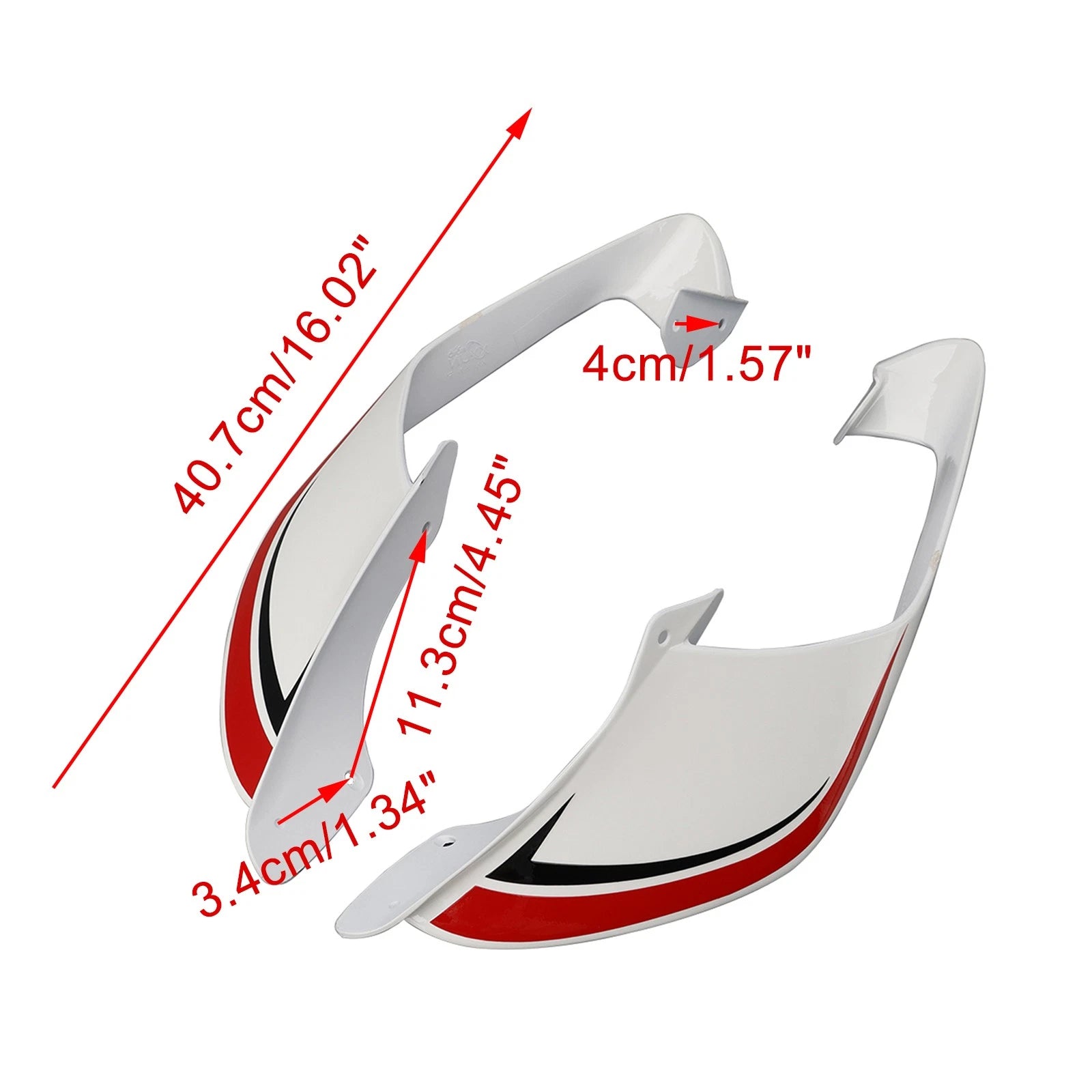 Front Side Winglets for Yamaha YZF R1 R1M (2021–2024) White Red