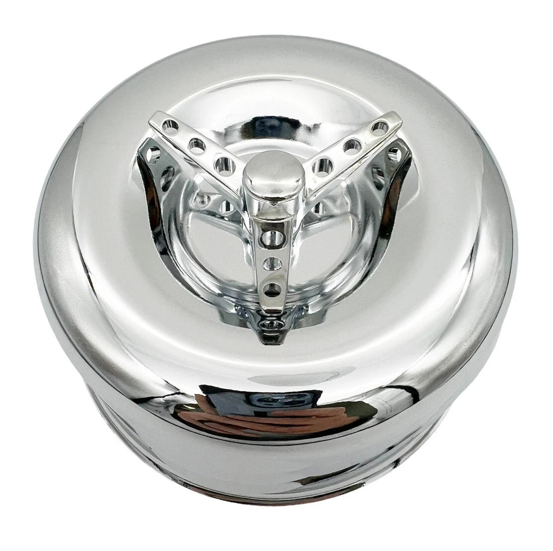 Air Cleaner Assembly with Chrome Louvered Barrel for Universal 2.5 in Neck (—)