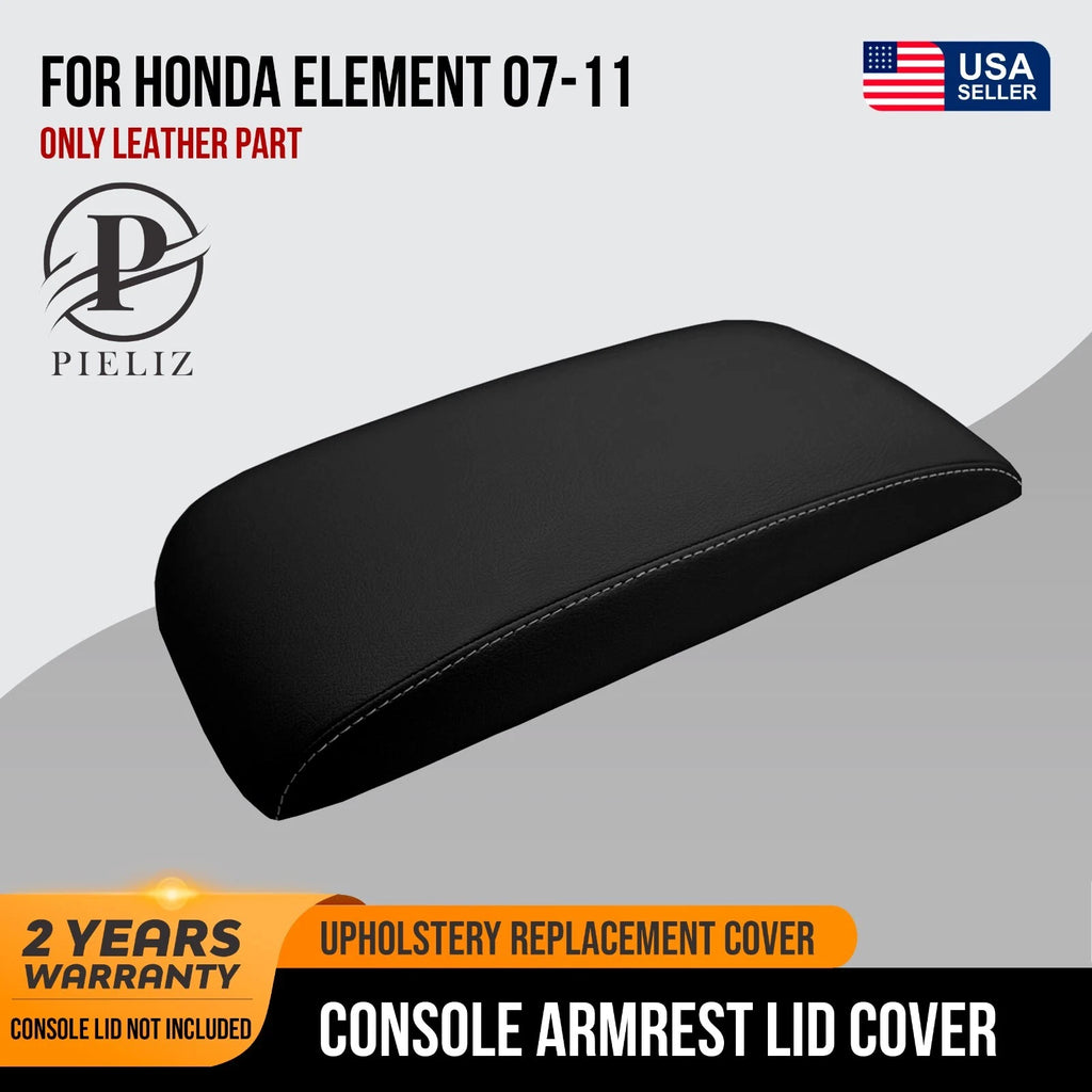 Console Lid Armrest Cover for Honda Element (2007–2011) - Leather Gray Stitch