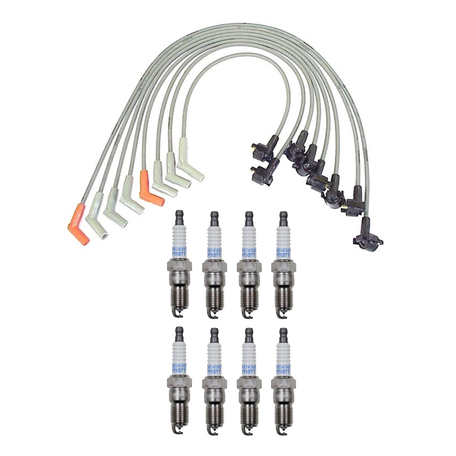 Denso 8mm Wire Set & 8 Platinum TT Spark Plugs for Ford Mercury 5.0L V8