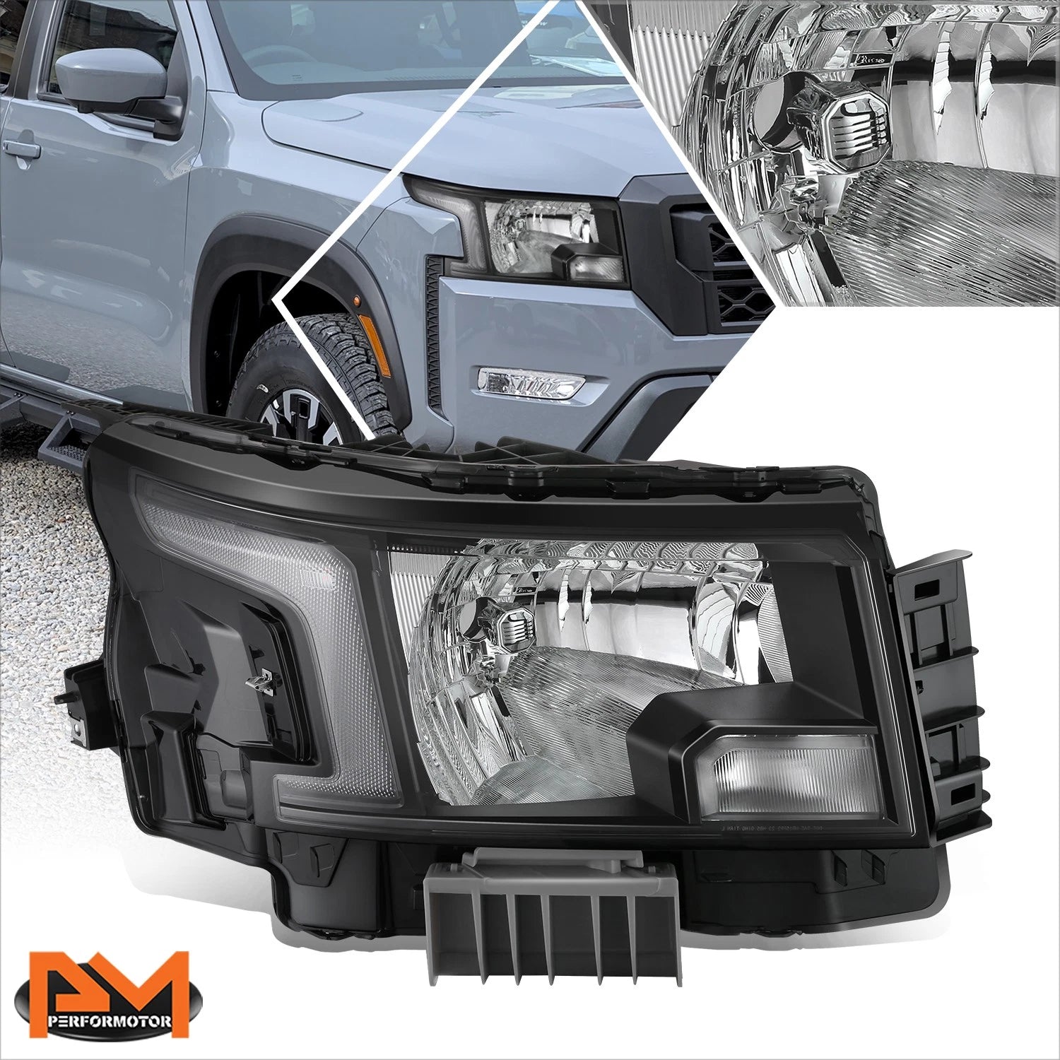 Front Right Headlight for Nissan Frontier (2022–2025) - Black Housing, Clear Lens