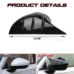 2Pcs Glossy Black Rearview Mirror Covers for Honda Civic 11th (2019-2021)