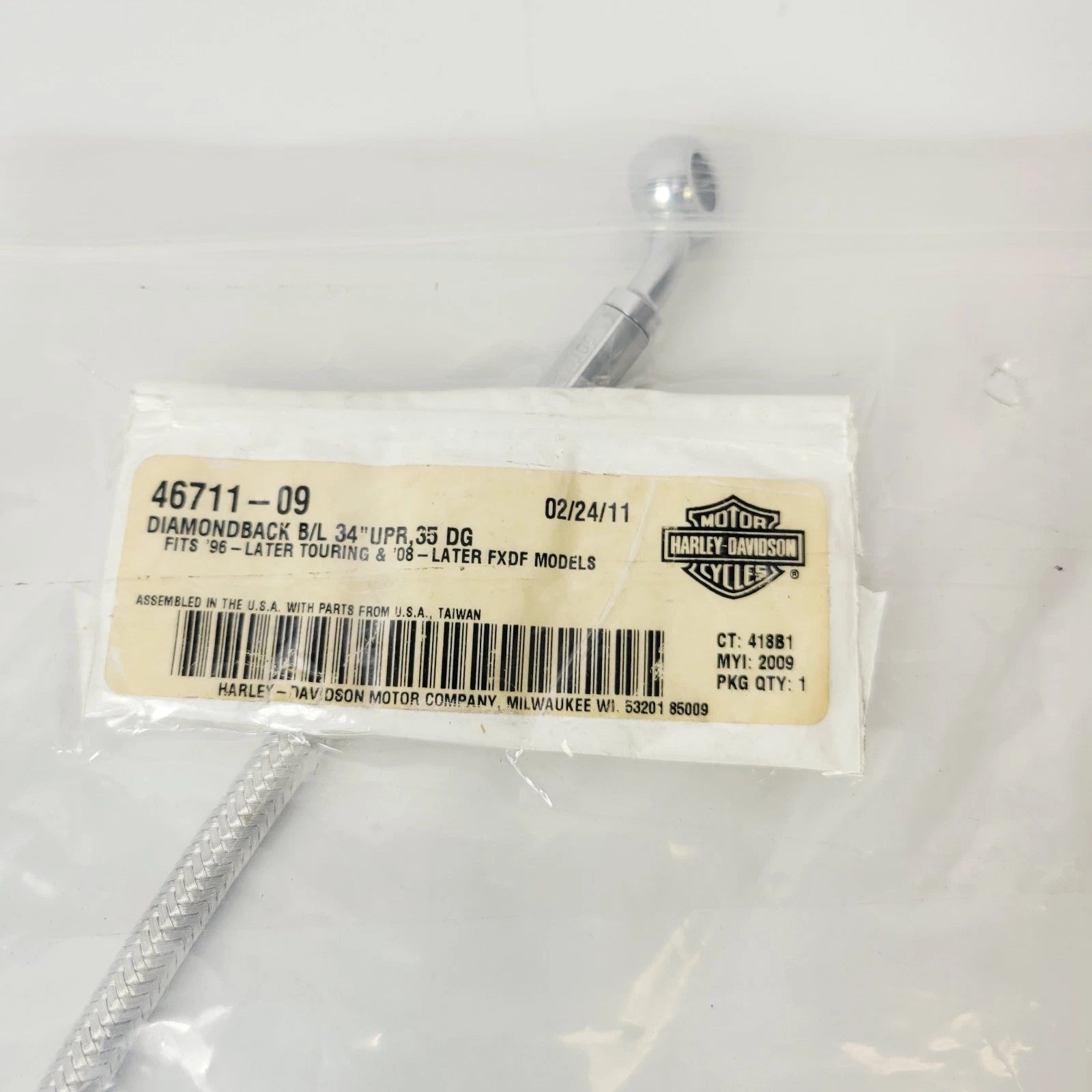 Upper Brake Line for Harley-Davidson Dyna Touring (1996–2016) 46711-09