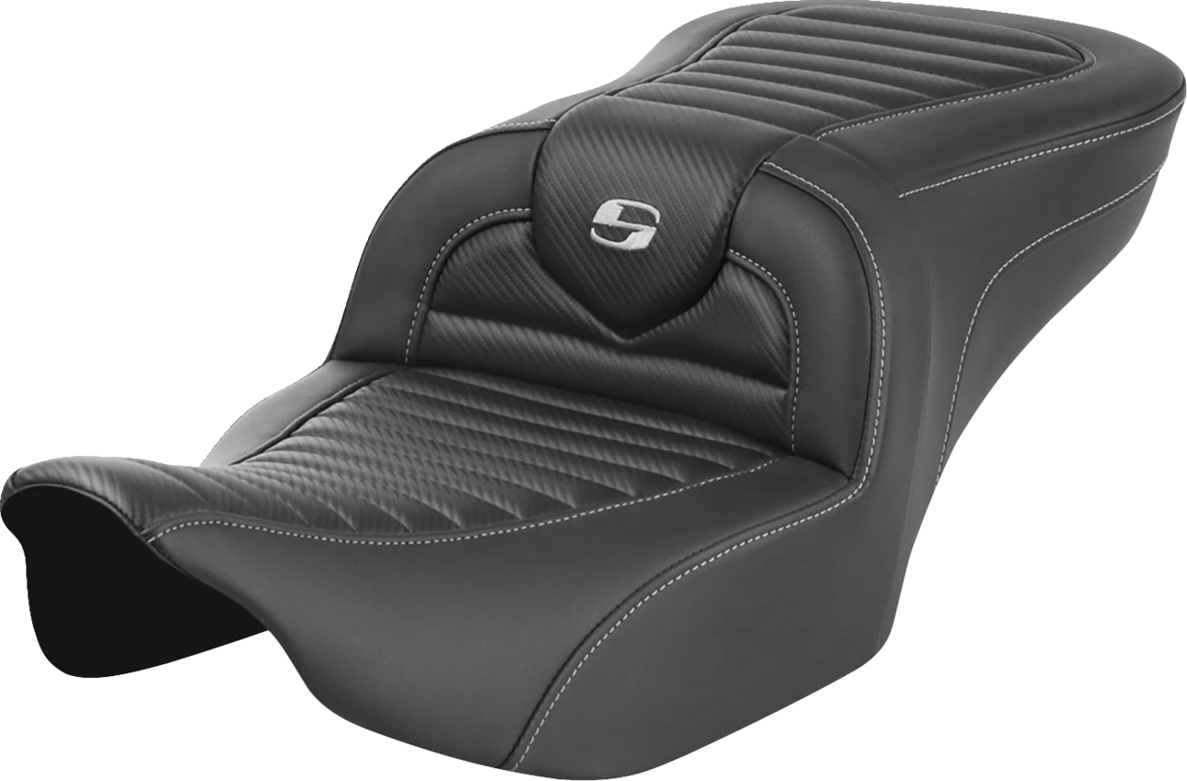 SADDLEMEN Roadsofa Seat for Harley Davidson (2014–2023) Tuck-n-Roll Carbon Fiber