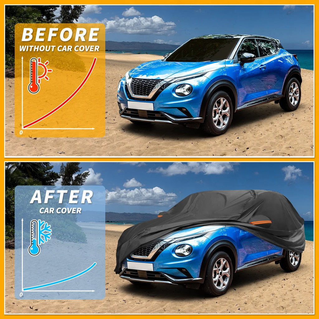 Waterproof Car Cover for Nissan Juke (2011–2013) Black Aluminum Film
