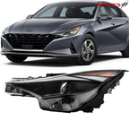 Left Headlight Assembly for Hyundai Elantra (2021–2022) Clear Halogen with LED DRL