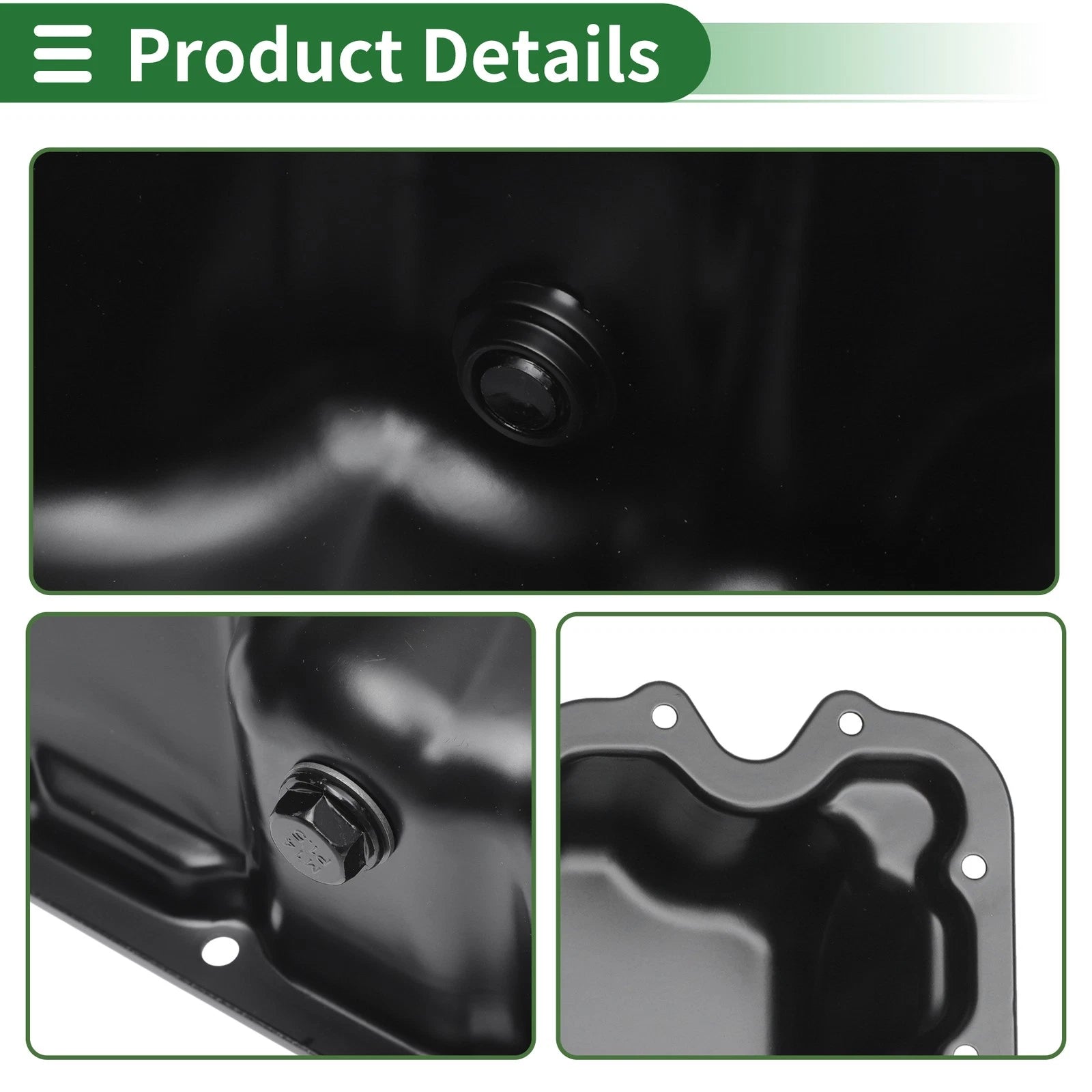 1 Pc Engine Oil Pan YS4Z6675AA for Ford Focus (2000–2004) Iron Black