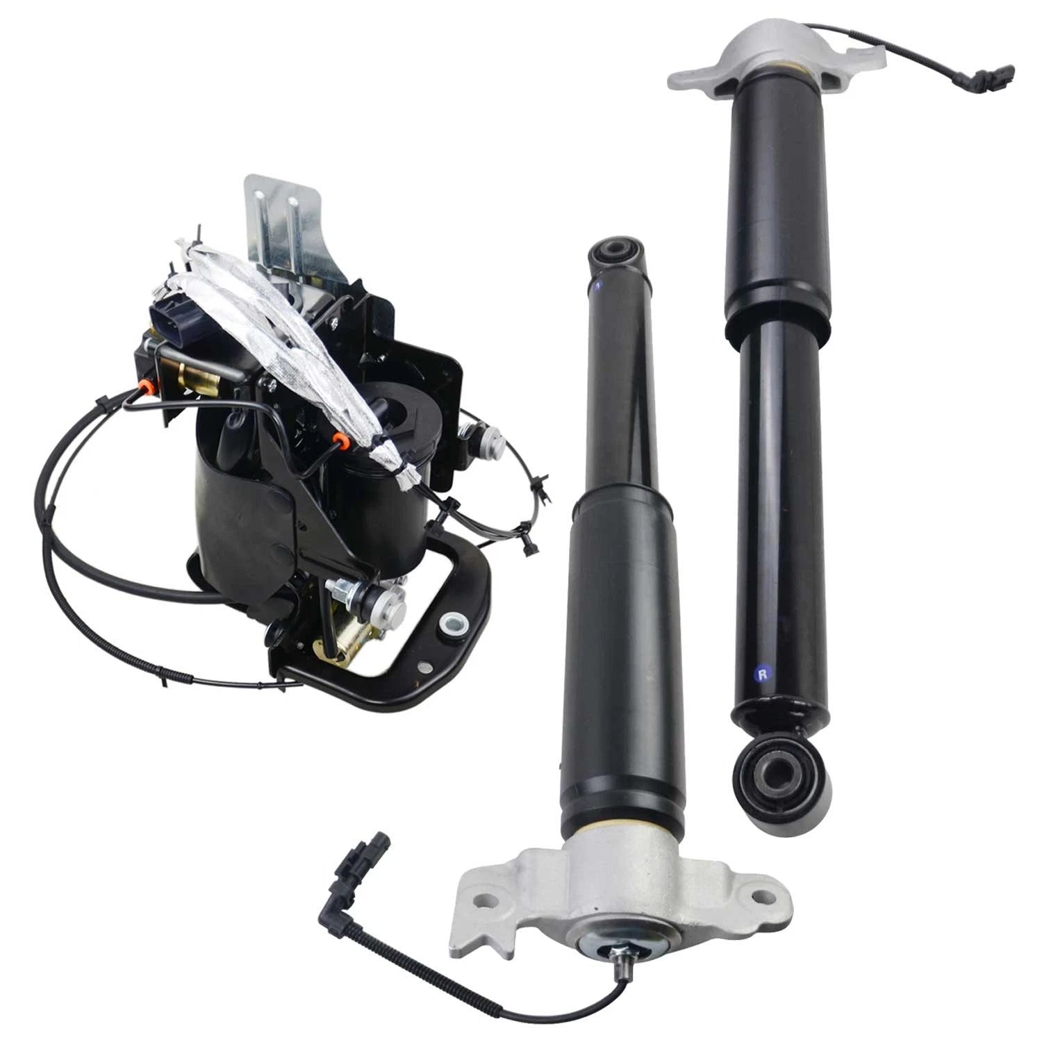 2 Rear Shock Absorbers + 1 Air Compressor for Cadillac XTS (2013–2018)