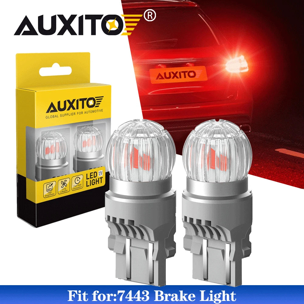 2X 7440 7443 7444 LED Red Brake Light Bulbs for Universal Vehicles